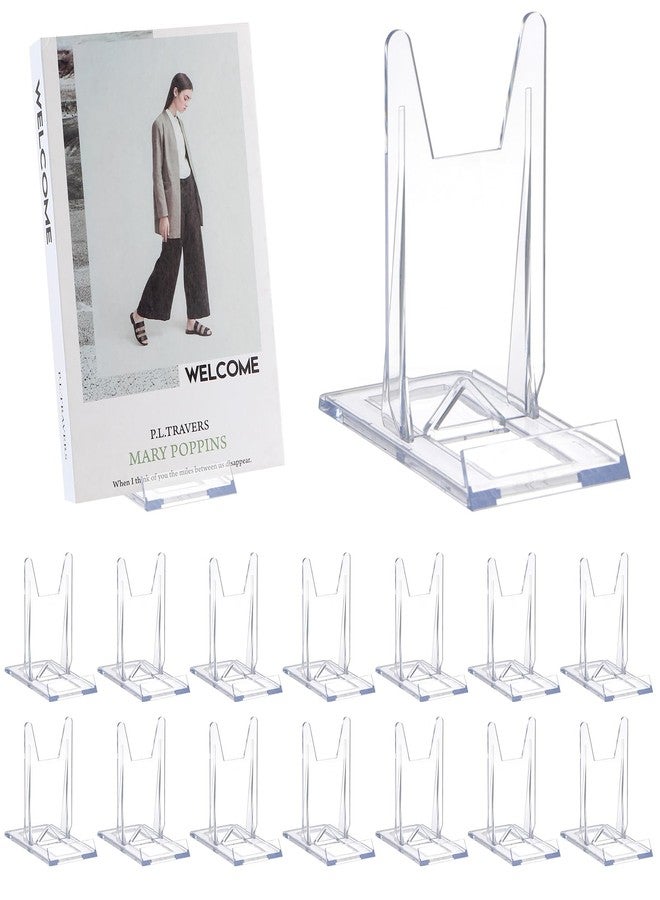 MOLIGOU 16 Pcs Acrylic Book Display Stand, Adjustable Book Display Easels, Clear Easel Stand for Clutch Bag, Picture, Plate - Image 1